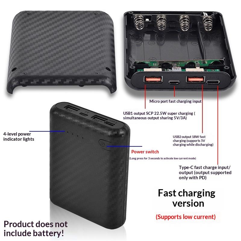 Корпус для аккумулятора 18650 DIY Power Bank Зарядное устройство Корпус Зарядный кейс Мини-блок питания без пайки Для наружного использования Ежедневное использование