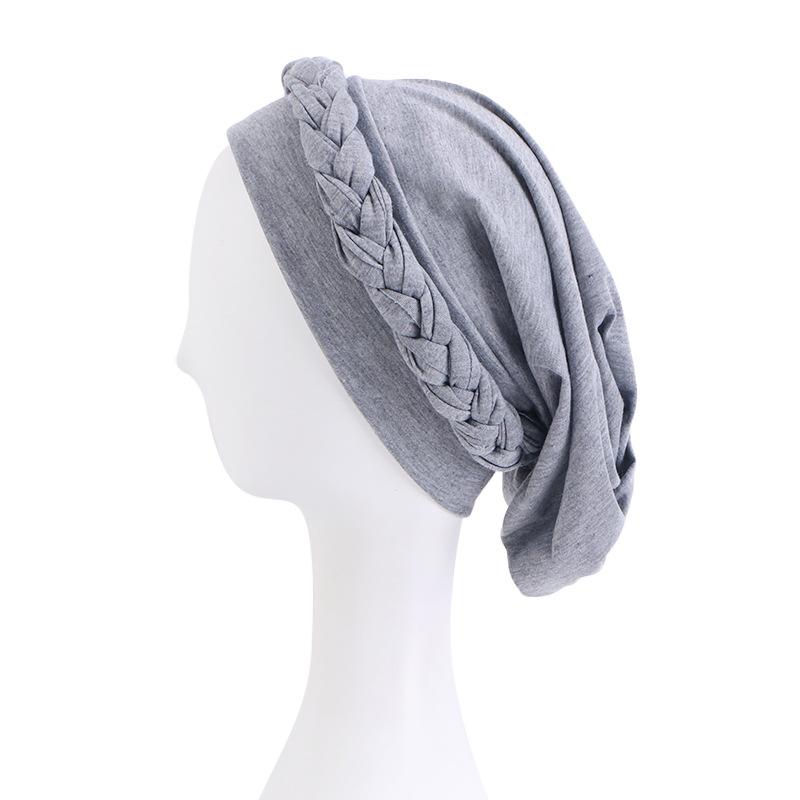 European And American Solid Color Elastic Ethnic Style Bag Head Cap, Twist Braid Chemotherapy Cap, Confinement Cap Jdt-429C