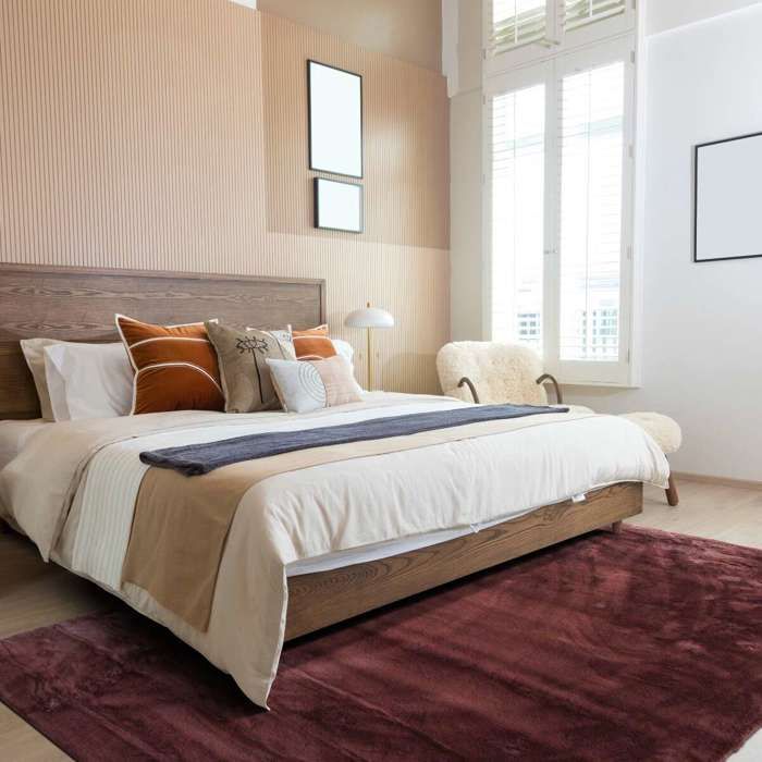 Tapis imitation fourrure extra-doux marron 160x220