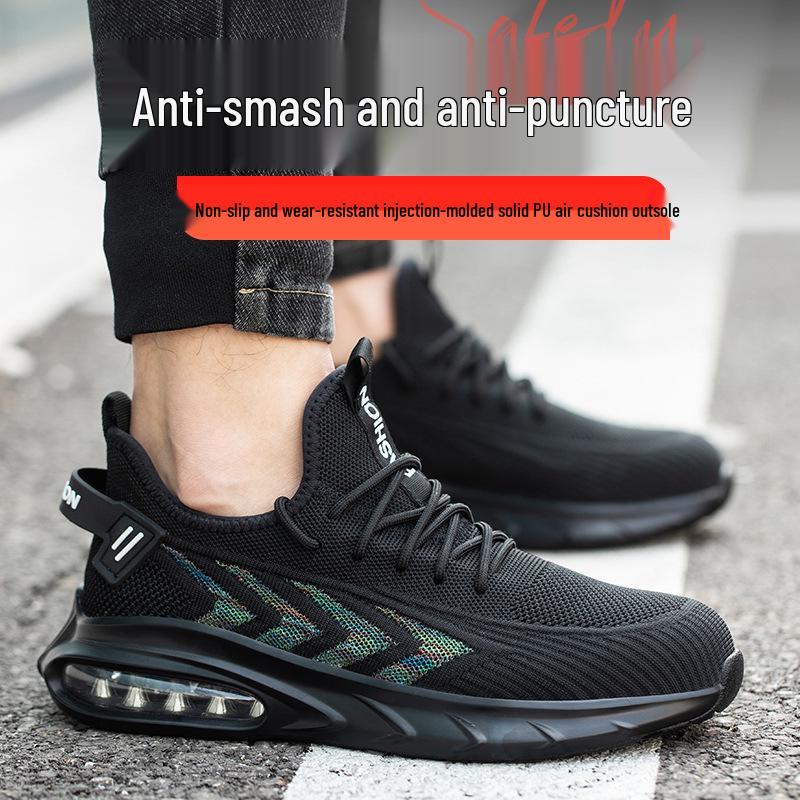 Men's Summer Steel Toe Safety Shoes - Breathable Mesh, Anti-Smash, Anti-Puncture, Lightweight Protection