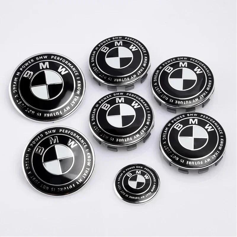 7pcs 45mm 68mm 74mm 82mm Car Front Hood Emblem rear boot badge Steering wheel for BMW M F30 G01 E36 E39 E87 E46 E90 E92 E53 E94 BJ5