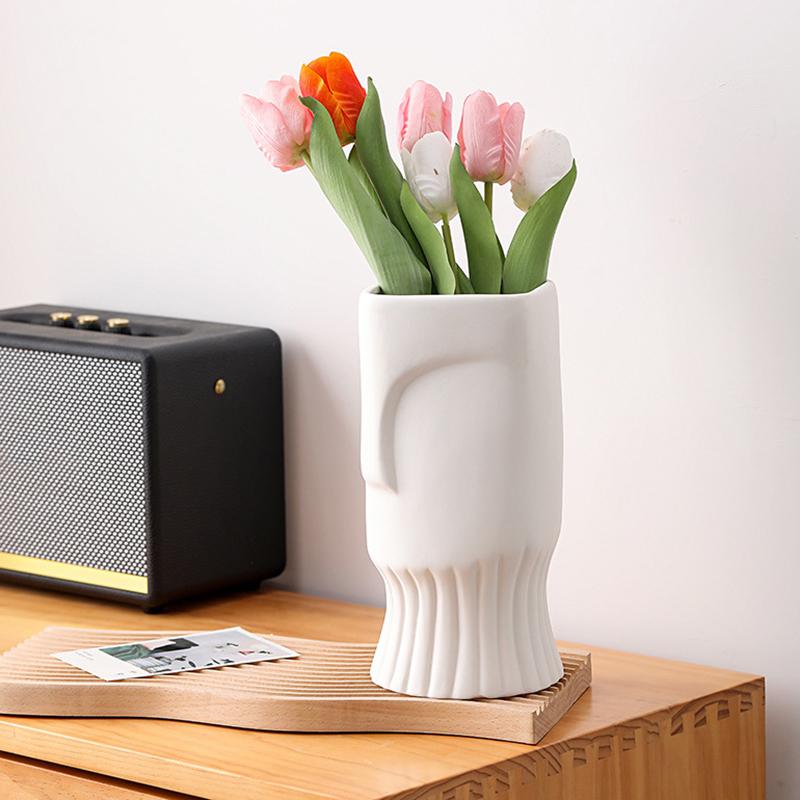 Abstract Face Vase Ceramic Hydroponic Vase Flower Arrangement Home Decor Desktop Art Ornaments Garden Decoration