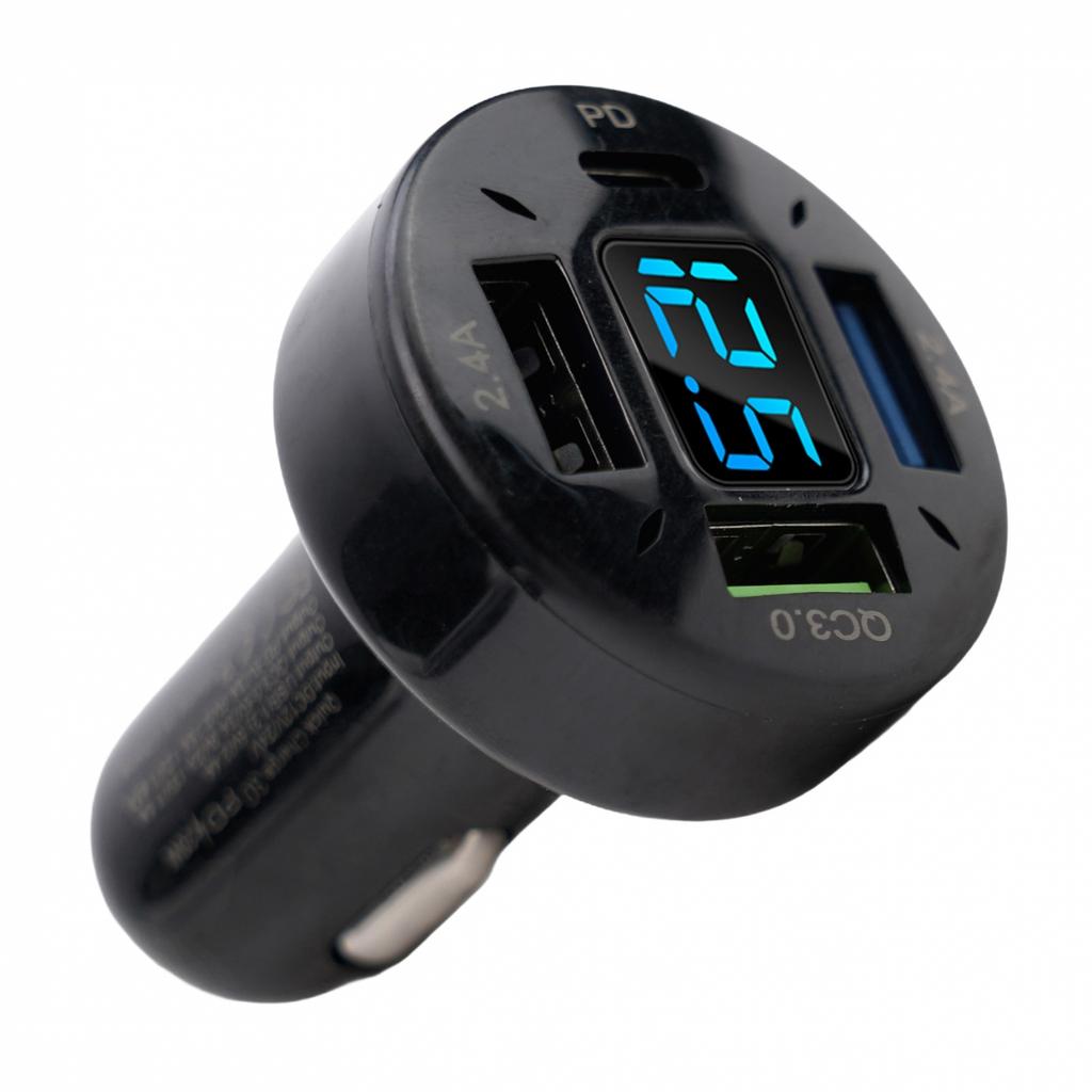 Car Charger New Voltage Monitoring 4USB Aluminum Alloy+PC