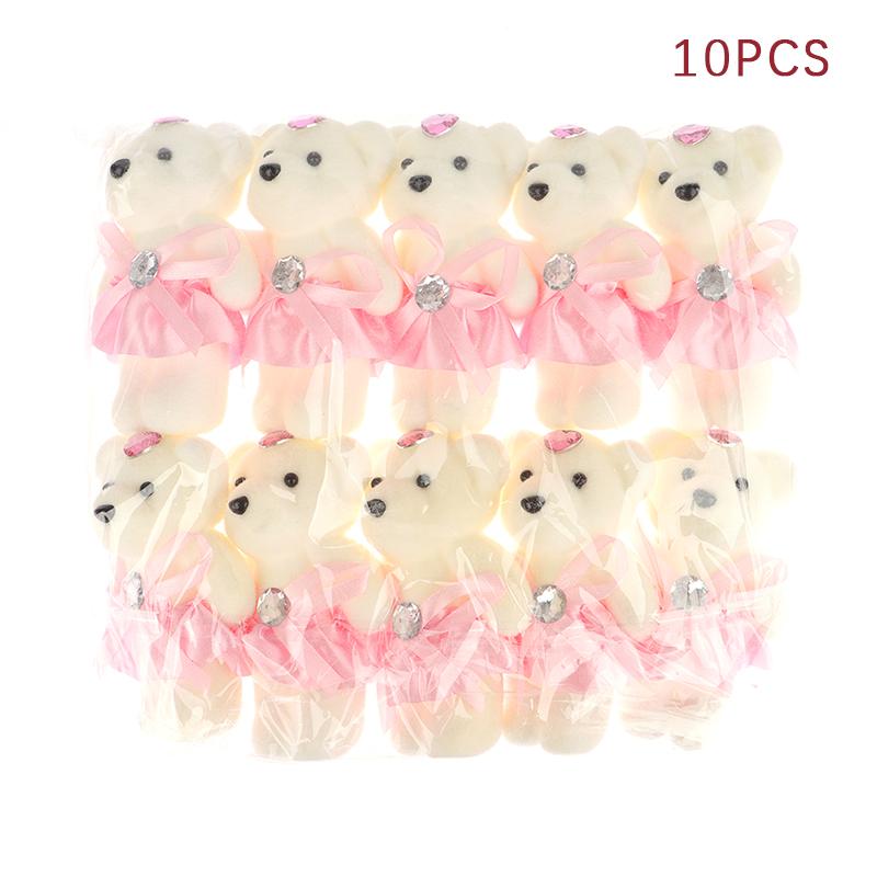 10Pcs 12Cm Bear Flower Bouquet Toy Cartoon Doll Foam Bouquet Gift Party Decor