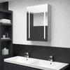 VidaXL LED Mirror Bathroom Cabinet Wall-Mounted Storage Unit Medicine Cabinet Home Interior Concrete Grey 326495