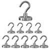 Cosego Super Strong Magnetic Pack of 18kg Vertical Load with for Commercial Silver Hooks, 10, Capacity, Metal, 2.0cm Diameter, Magnets, Kitchens,