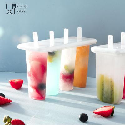 Формы для мороженого на палочке, 4 полости, форма для домашнего мороженого, многоразовые, легкосъемные формы для мороженого на палочке и 50 деревянных палочек