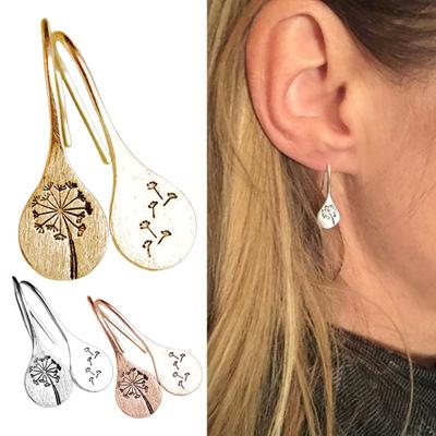 Простые Модные Серьги-подвески с Одуванчиками Ретро Подвески из Нержавеющей Стали Ювелирные Изделия