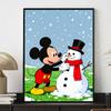 Disney diamond art painting kit Mickey Mouse building snowman 5D handmade diy diamond painting, home wall decoration