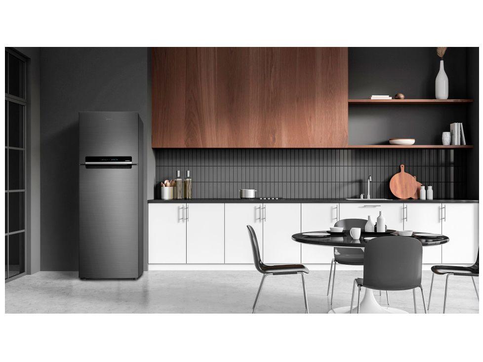 Midea Frost Free Duplex Inox Refrigerator 394L Mdrt533Evd462 - 220V