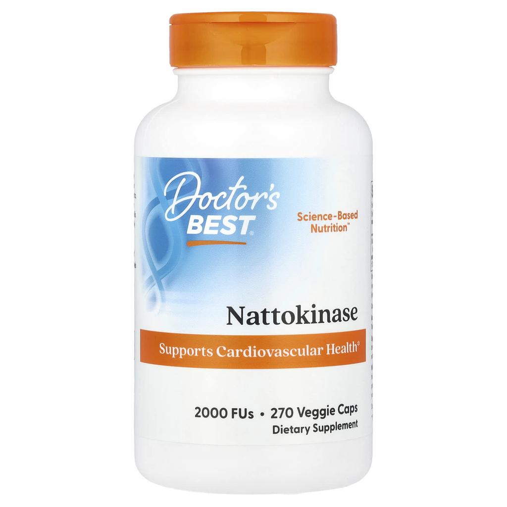 Doctor's Best Наттокиназа, 2000 ФЕ, Растительные капсулы 270