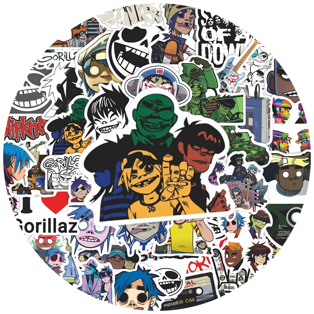 10 30 55 шт. Наклейки Музыкальной Группы Gorillaz Крутые Граффити Наклейки Для DIY Скейтборда Телефона Ноутбука Водонепроницаемые Смешные Наклейки Декор