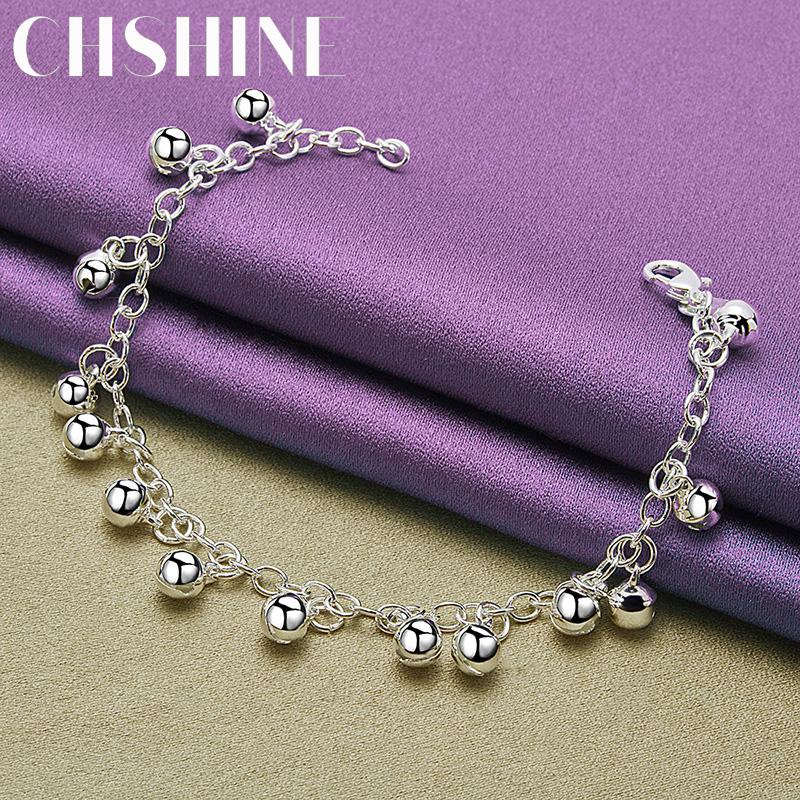 CHSHINE Браслет-подвеска из стерлингового серебра 925 пробы, круглый, квадратный, с римским узором, модное шармовое украшение, 20 см 8 дюймов
