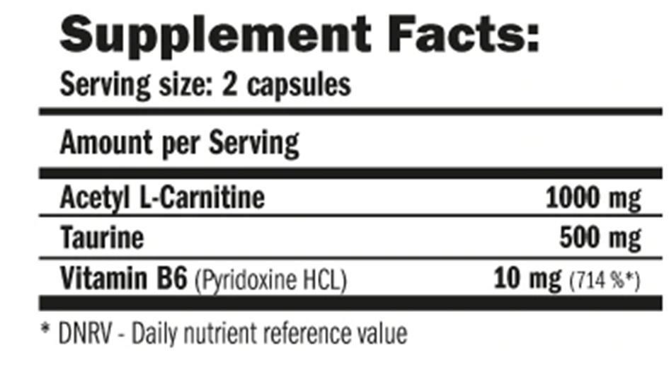 Amix ALC - with Taurine & Vitamin B6 - 120 Caps