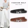 Rhinestone Heart Buckle Waist Belts Adjustable Holes Dress Belts Slim Waist Belt  Fashion Styling