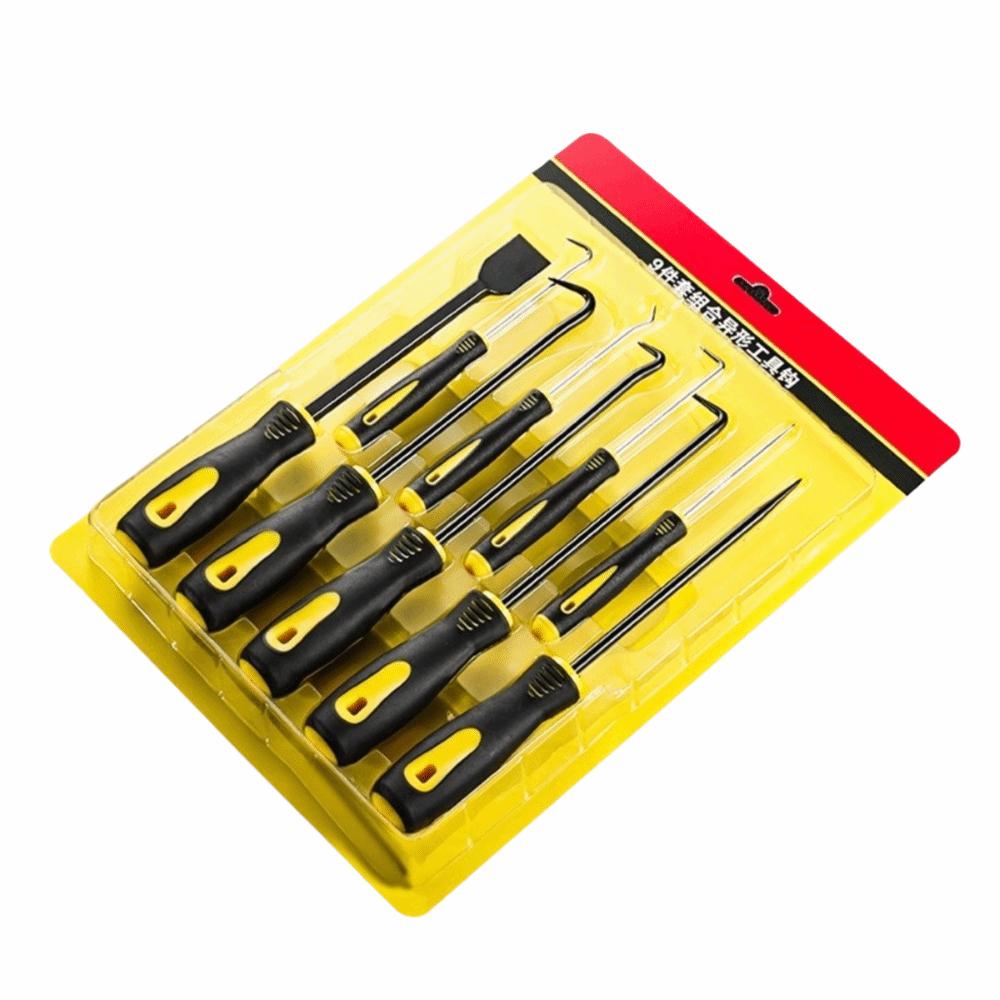 9PCS Long & Short Style Scraper Pick Hook Kit Demolish small clips and rubber weatherstripping