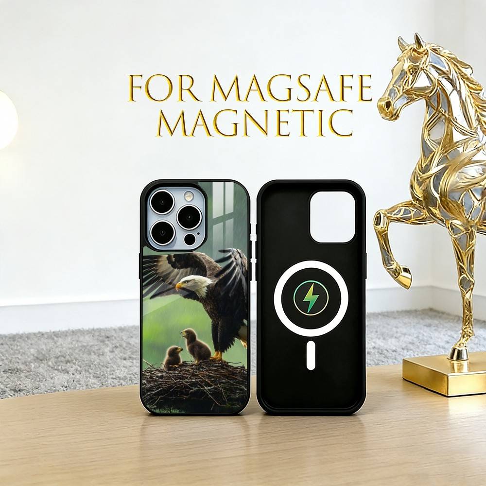 Eagle Phone Case For iPhone17,16,15,14,13,12,11 Plus,Pro Magnetic with Magsafe Wireless Charging