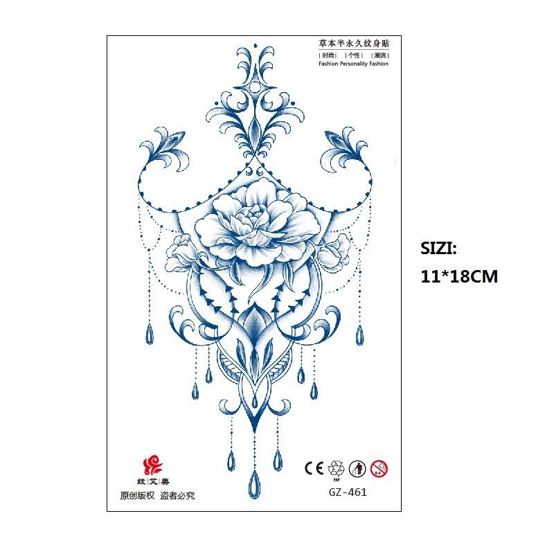 Herbal Juice Tattoo Sticker Geisha Bergamot Brahma Blossom Back Arm Back Non-Reflective Keep 15 Days Sticker