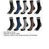 5 Pairs Men Warm Winter Socks Fleece Lined Crew Socks Color Block Thickened Thermal Socks for Daily Wear Street Work Sports