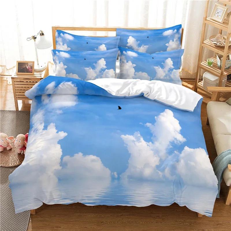 Постельное белье River Water Love Clouds Мягкое с мягкой тканью Комплект пододеяльников 10% Высококачественное Супермягкое Удобное Комплект постельного белья 2/3 шт. Прямая поставка