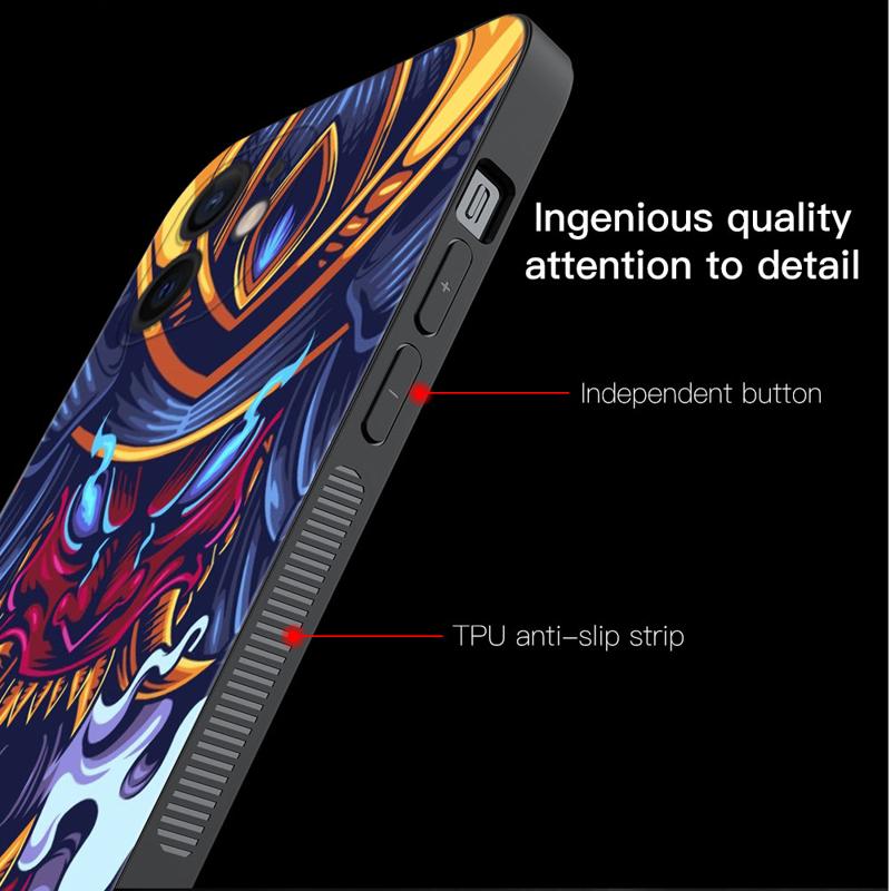 Чехол для телефона с японской самурайской маской Они для Apple Iphone 14 13 12 11 Pro Max 13 12 Mini Xs Max Xr X 7 8 6 6s Plus