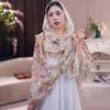 Breathable Thin Large Shawl Frog Button Sunscreen Headscarf Sweet Women Floral Scarf  Vacation