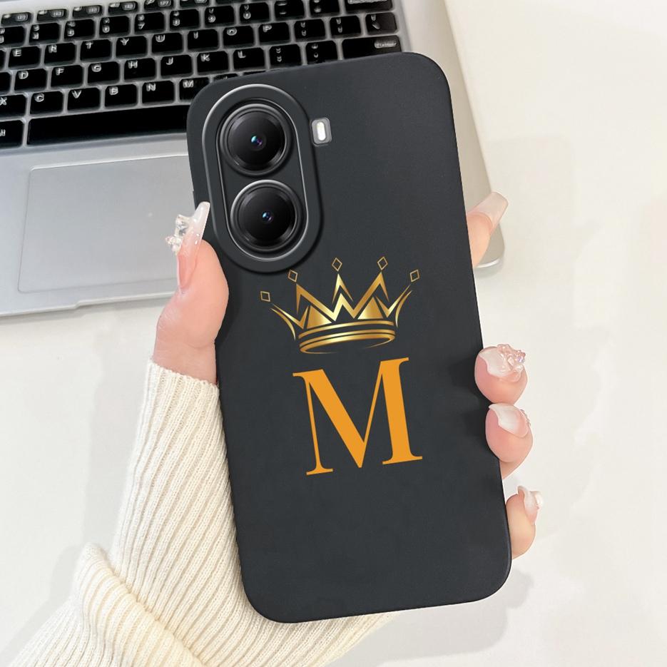 Чехол для Xiaomi Poco X7 Pro 5G, Роскошный чехол с буквами от A до Z, Ударопрочный мягкий ТПУ чехол для телефона для Xiaomi Poco X7 PocoX7 Pro, Чехлы Сумки