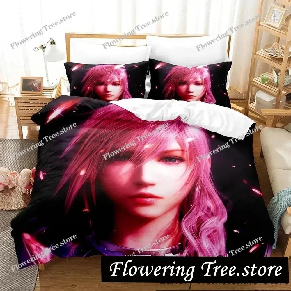 3D Print Anime Game FINAL FANTASY XIII-2 Bedding Set Boys Girls Twin Queen King Size Duvet Cover Pillowcase Bed boys Adult029963