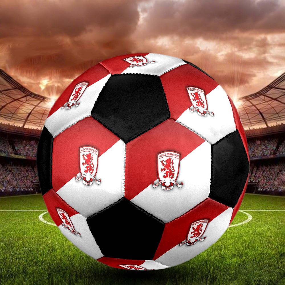 Middlesbrough FC Soccer Ball Colorful All Ages Machine Stitched PVC Competition Ready Durable High-Bounce.SIZE5