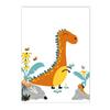 Alphabet and Number Wall Poster for Boys, Custom Name Canvas Painting, Colorful Dinosaur Print, Nursery Wall Art Picture, Kids R