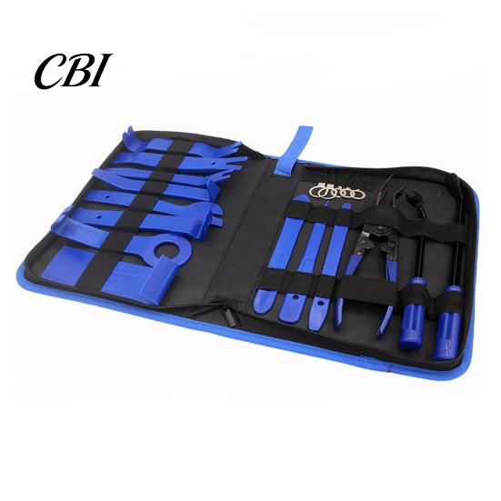 Car Door Panel Pry Tool Kit 19Pcs Trim Removal Set with Pick & Clip Tool, Sticker Scraper, Automotive Plastic Interior Fastener for Stereo,