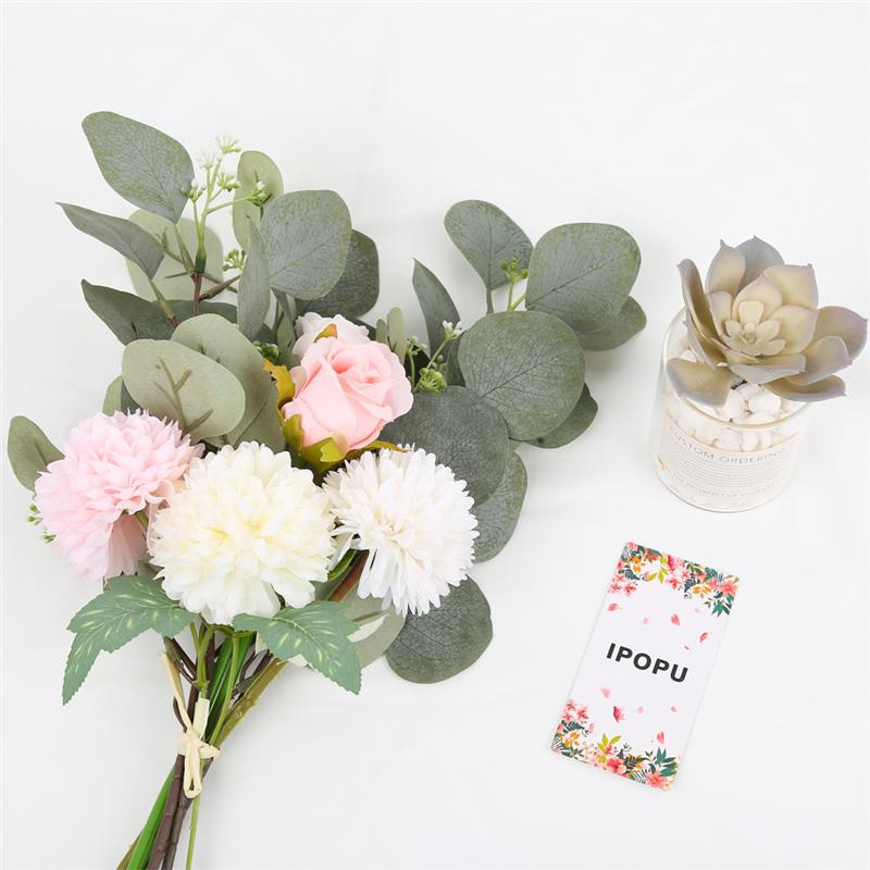 12/24 Pcs Artificial Eucalyptus Leaves Stems Eucalyptus Branches Green Fake Plant Artificial Plants for Wedding Home Indoor Outdoor Table Door Decor