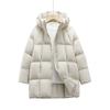 Winter Womens Fashion Hooded Long Sleeves Coat Thickened Warm Korean Style Down Jacket