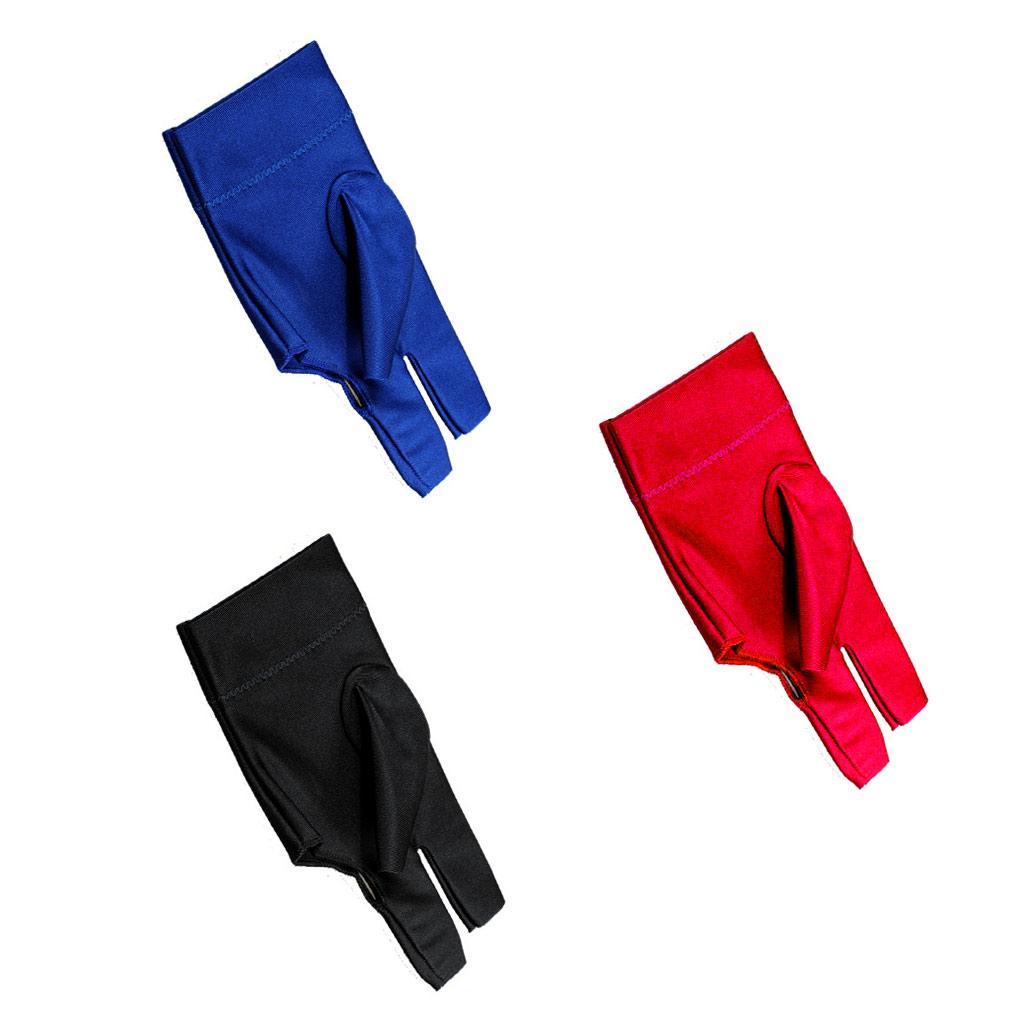 3Pcs High-Elasticity Professional Snooker Glove Spandex Fabrics Smooth Three Fingers Left Hand Open Gloves Sports