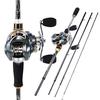 Кастинговые рыболовные комплекты 24 тонны из углеродного волокна, 4 удочки и катушка 11+1BB 7,0:1
