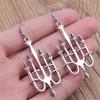 Hanukkah Menorah Drop Earrings Alloy Candle Holder Necklace Hexagrams Israel Faith Judaism Jewelry Gift for Women Girls