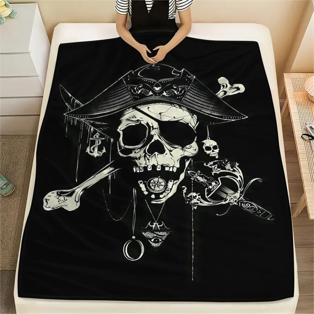 skeleton Print Flannel Blanket,High quality Comfortable for All Seasons,Home Decor,Warmth and Comfort,Perfect for Christmas Gifts