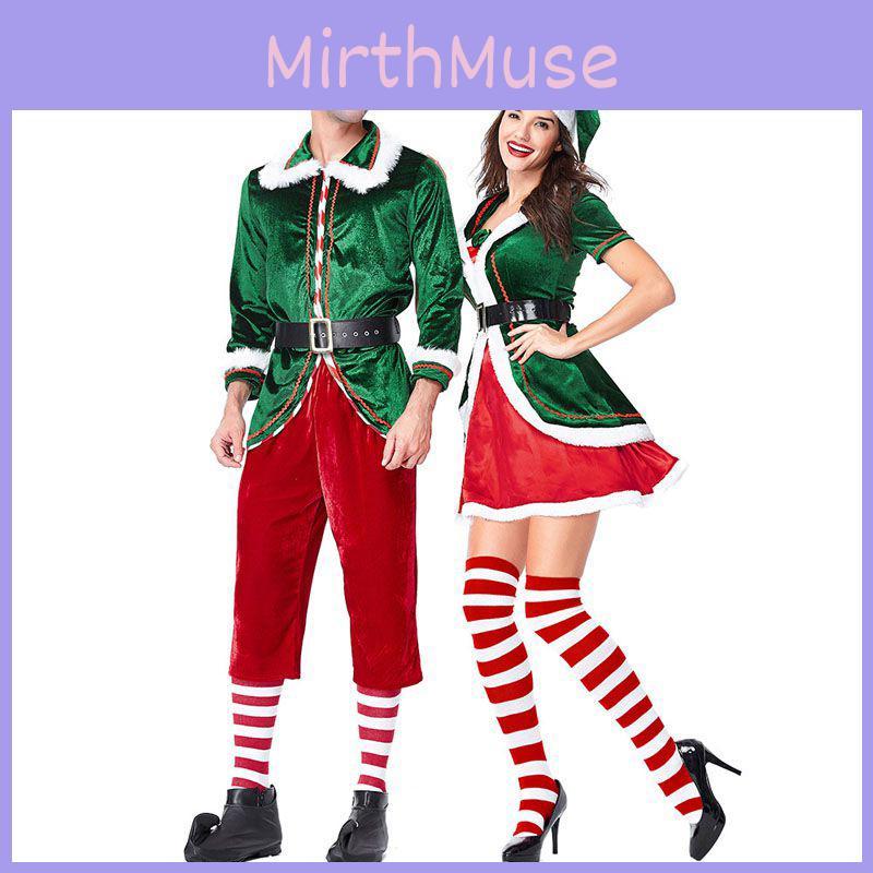 Роскошный взрослый рождественский костюм помощника эльфа Санты для праздничных вечеринок