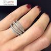 Fashion Lady Party Ring with Shiny Zirconia Line Design Jewelry Stylish Female Daily Wearable Versatile Accessories Gift