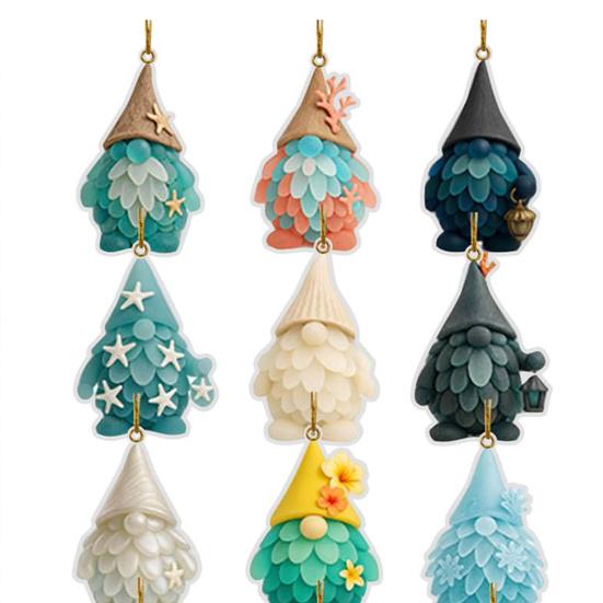 Коробка Адвент-календаря Гном из морского стекла 24 дня Календарь обратного отсчета до Рождества с 24 Морскими изделиями ручной работы