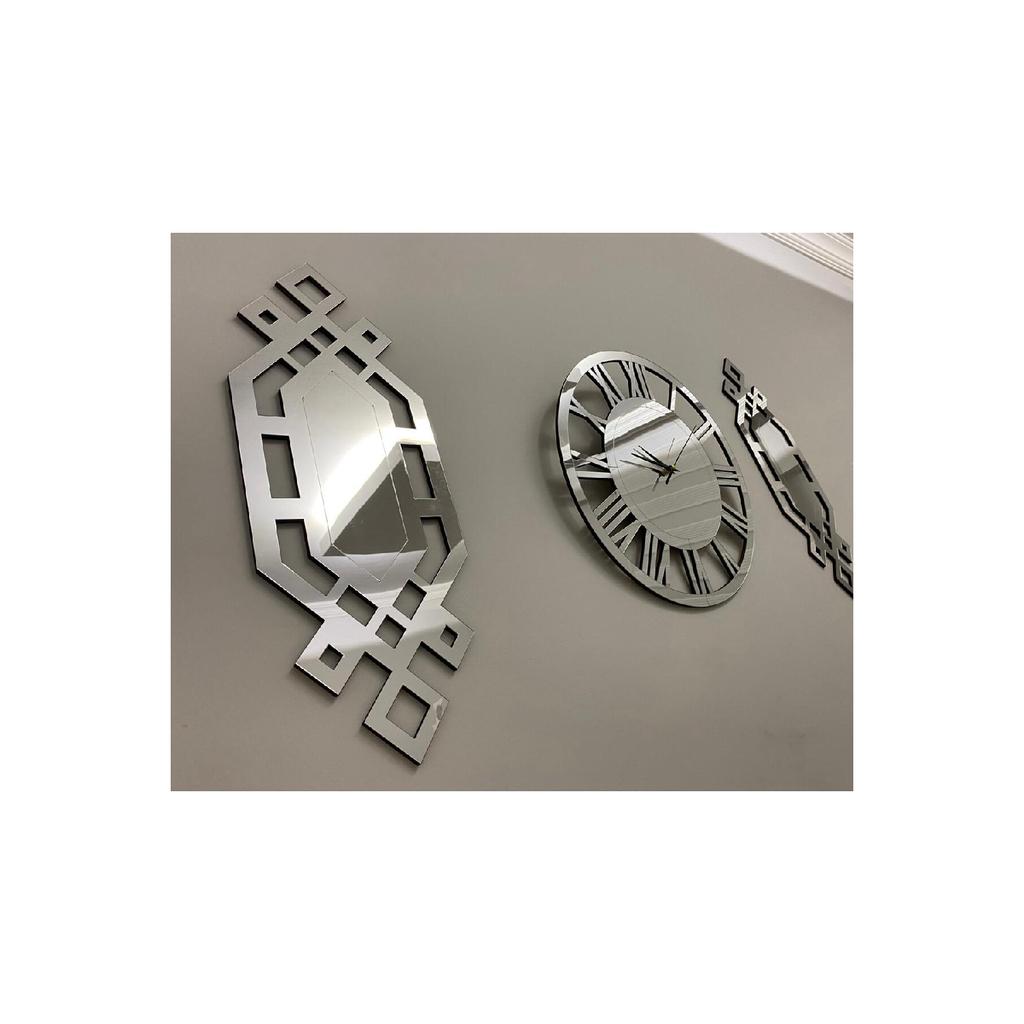 Декоративные настенные часы, набор из 3, 40 см, серебряные, современные настенные часы с римскими цифрами, 18 х 51 см, живопись пахлавой