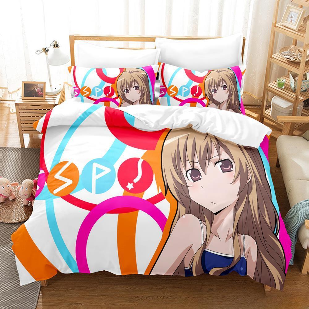 Комплект постельного белья Toradora Single Twin Full Queen King Size Bed Set Adult Kids Bedroom Duvet Cover Sets 3D Print Anime Bed Sets