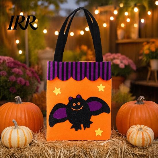 Ghost Pattern Gift Bags Halloween Candy Bag, Cute Pumpkin Tote for Kids, Spooky Kids Goody Cartoon Treat Bag Party, Trick or Favor Non-woven