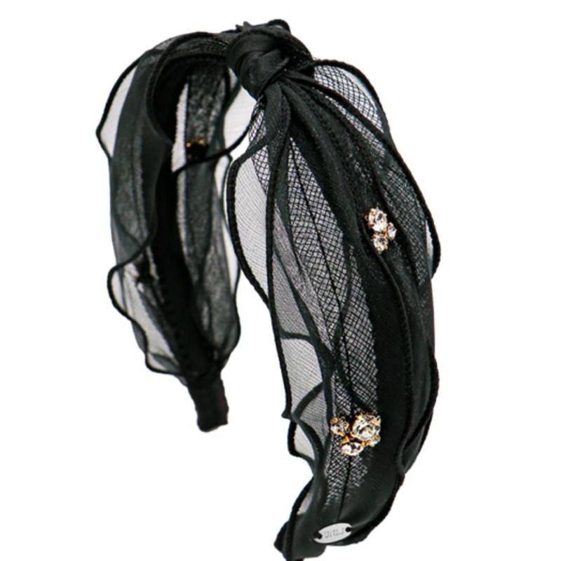 UNI.J Пушистая черная лента на голову Ia125 [Черный]