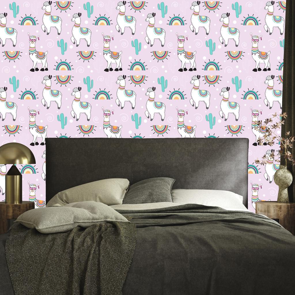 Wallpaper Llama cacti plants for living room and bedroom 50x1000