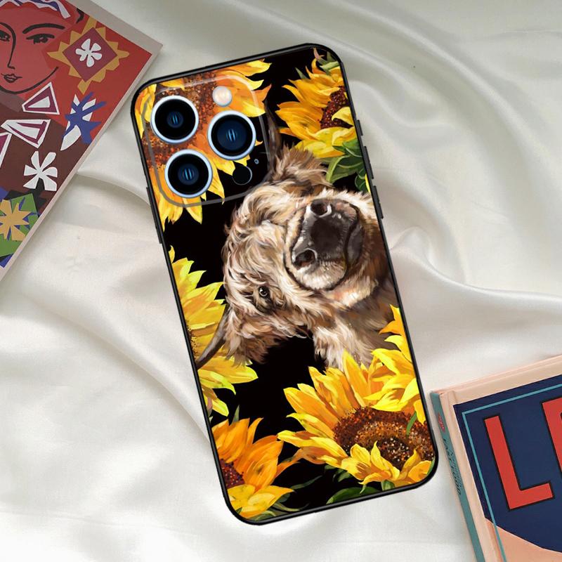 Highland Cows Phone Case For iPhone 16 15 14 12 11 13 17 Pro Max 15 16 Plus 13 Mini 16e 17 Air Funda Cover