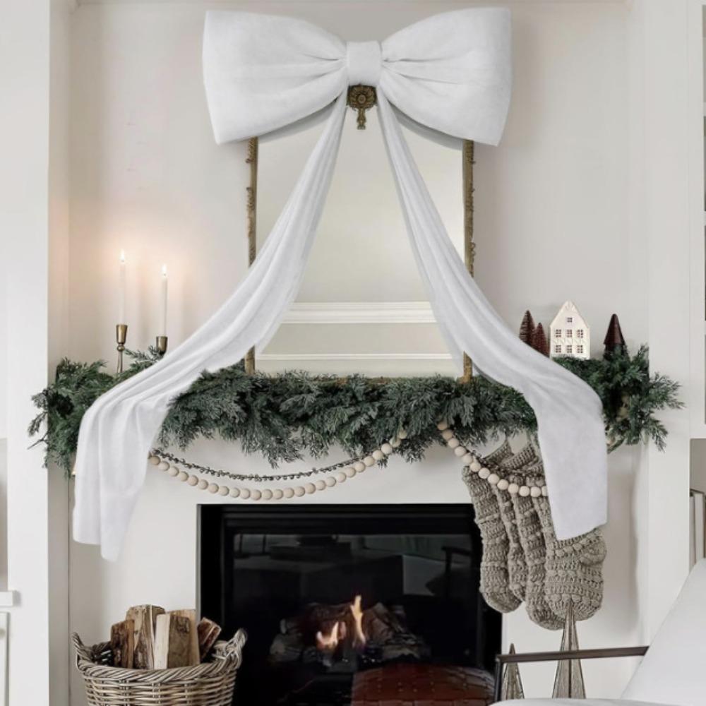 Элегантный Большой Рождественский Бант Бант из Атласной Ленты Украшения Праздничный Домашний Декор для Помещений