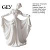 Retro Artistic Decoration 3D Printed Dancer Figurine, Elegant Dance Girl Statue with Flowing Dress, Aesthetic PLA Art Soft Lines Ballerina Sculpture