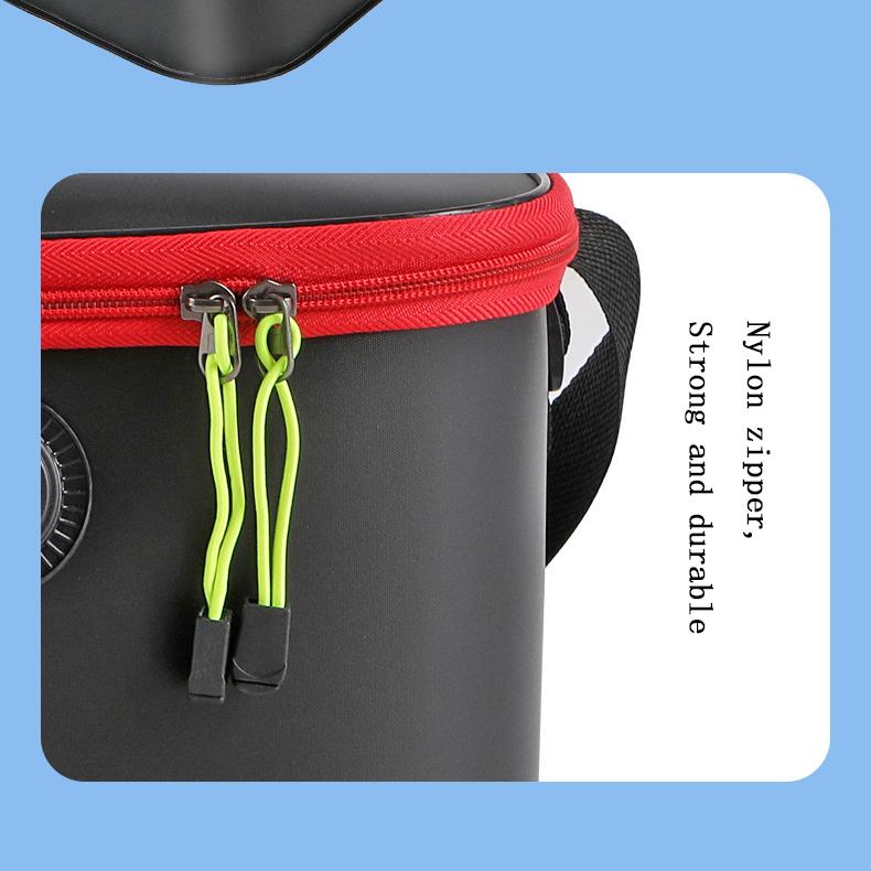 Foldable Wear-resistant Waterproof EVA Fishing Barrel Fishing Box Tools Box Optional Rechargeable Oxygen Pump 30cm/35cm/40cm/45cm/50cm Size Choices
