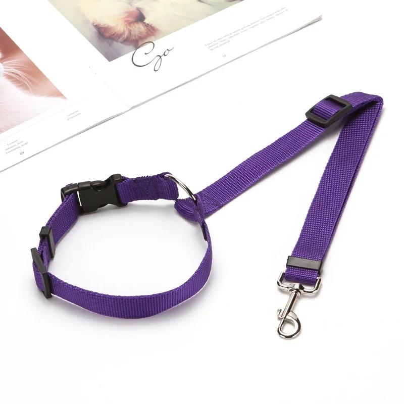 Solid 2-in-1 Pet Car Seat Belt Lead Leash BackSeat Safety Adjustable Harness for Kitten Dogs Collar Accessories Baby Car Seat